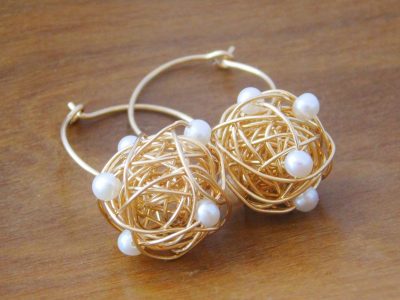 Gold and Pearl Earrings