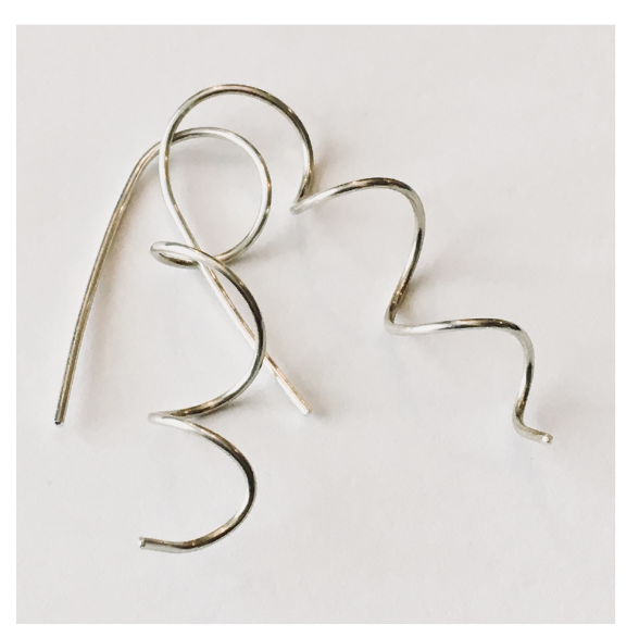 Virtual Jewelry Making Class - Modern Wire Earrings - Silver